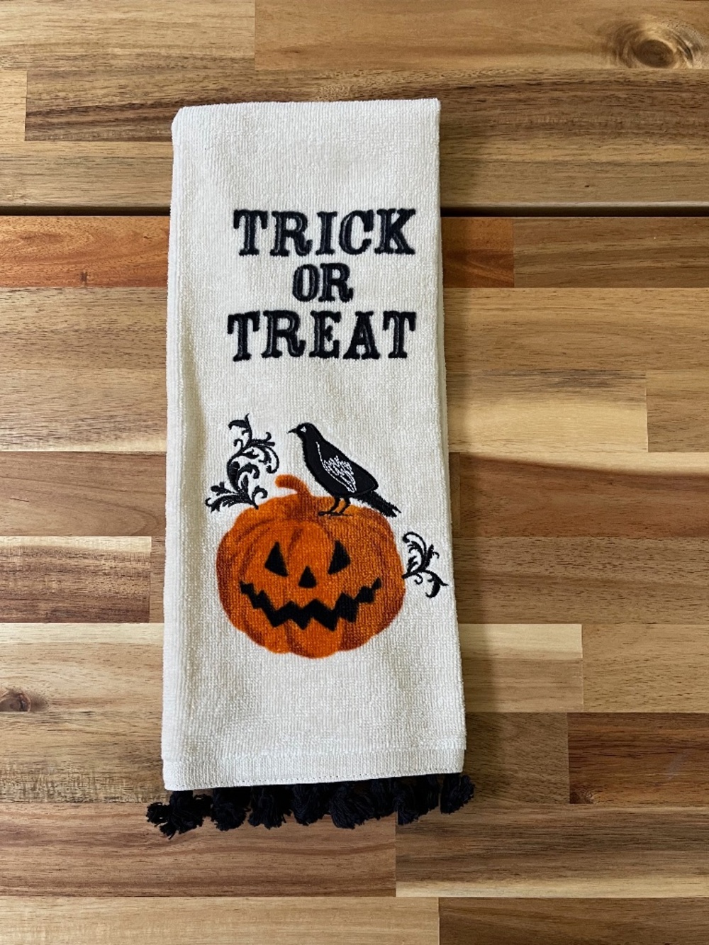 Trick or Treat pumpkin with raven towel - NEW JOANN Fabrics